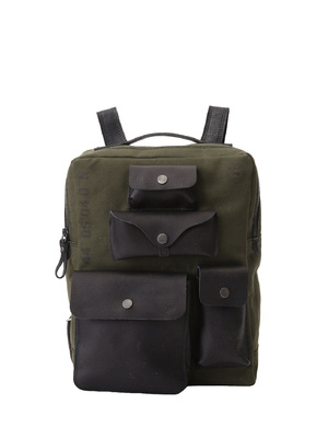 backpack campomaggi augusto canvas-leather green