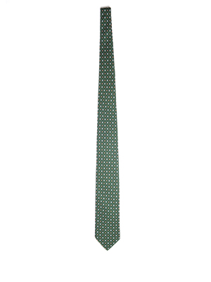 tie holliday & brown printed green