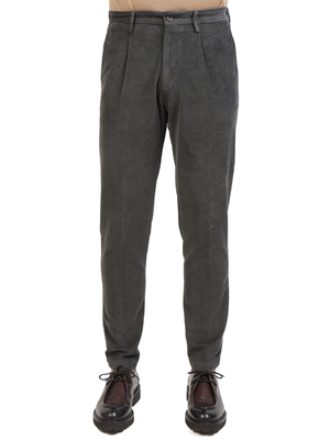 pantaloni devore incipit leisure velluto grigio
