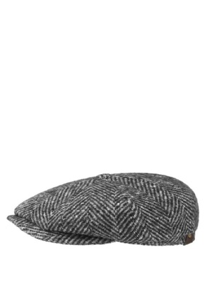 flat cap stetson hatteras herringbone grey