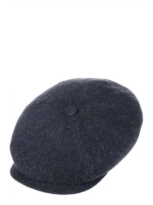 flat cap stetson hatteras herringbone blue