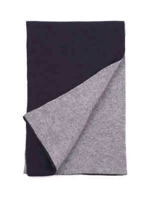 sciarpa barna cashmere bicolore blu-grigio