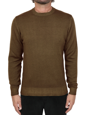 sweater filippo de laurentiis crewneck merino wool washed brown