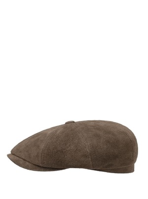flat cap stetson hatteras calf leather brown