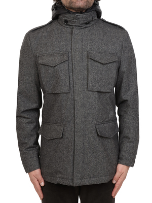 giacone adhoc field jacket lana tecnica grigio