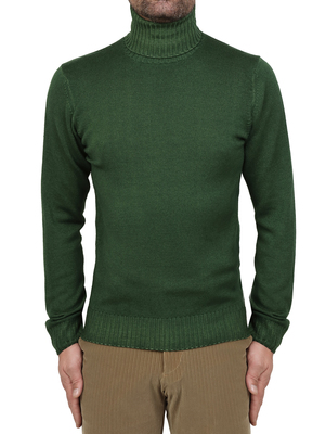 sweater filippo de laurentiis turtleneck merino wool garment dyed green