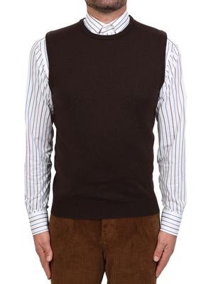 sweater bl'ker vest crewneck brown