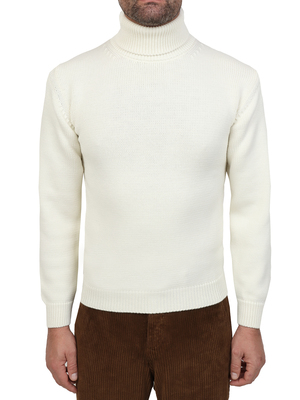 sweater bl'ker turtleneck merino wool white