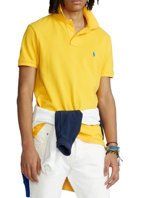polo shirt polo ralph lauren mesh slim fit yellow