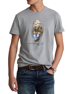 t-shirt polo ralph lauren bear grigio