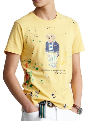 t-shirt polo ralph lauren bear giallo
