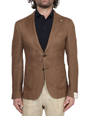 giacca l.b.m. 1911 punto maglia marrone
