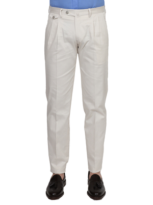 pantaloni briglia 1949 gabardina stretch bianco