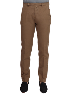 pantaloni briglia 1949 cotone lino marrone