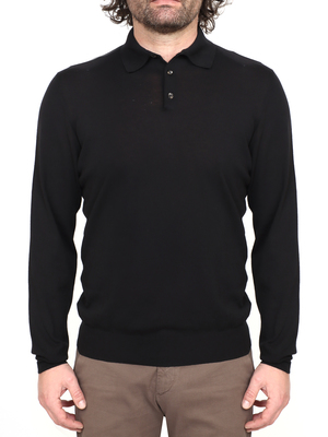 polo shirt plusultra cotton crepe black