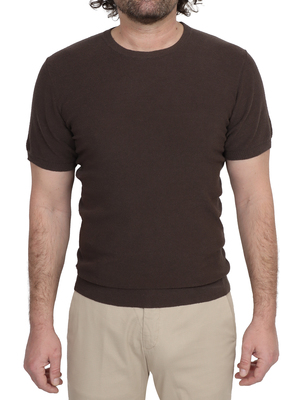 t-shirt kangra cotone elasticizzato marrone