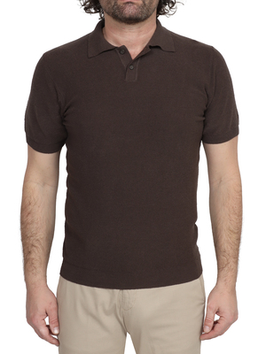 polo shirt kangra cotton silk brown