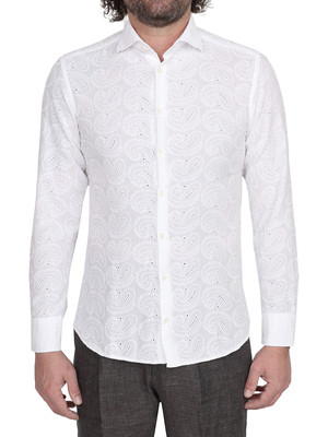 shirt bastoncino embroidered white