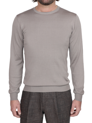 maglia kangra girocollo seta-cotone grigio