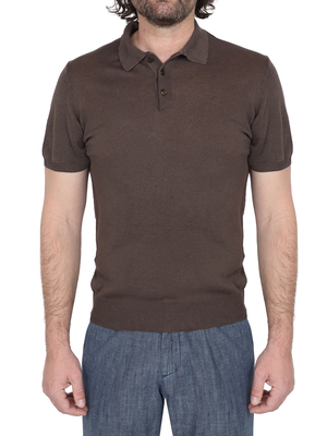 polo shirt pendolum linen-cotton brown
