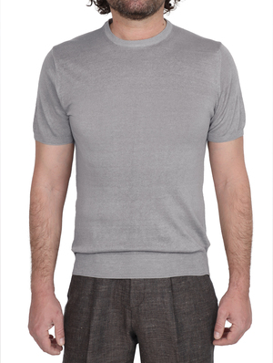 t-shirt pendolum lino-cotone grigio