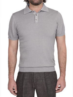 polo shirt pendolum cotton crepe grey