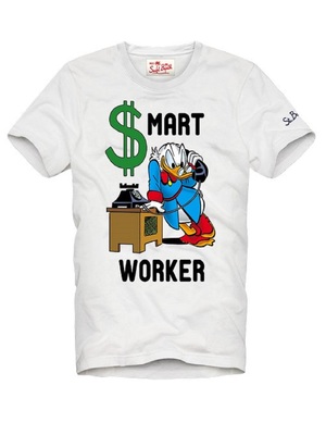 t-shirt mc2 saint barth scrooge worker white