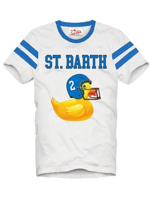 t-shirt mc2 saint barth ducky footballer  white