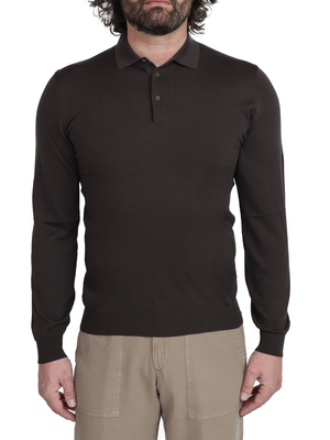 polo shirt kangra silk cotton brown