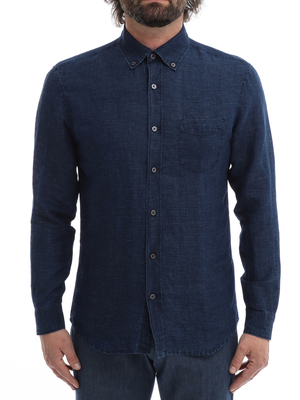 camicia altea lino-cotone blu