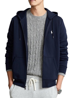 sweatshirt polo ralph lauren double-knit hoodie blue