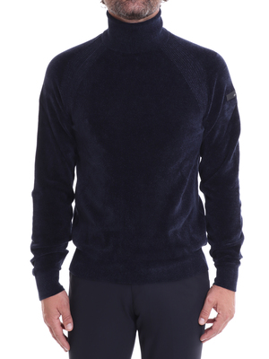 sweater rrd-roberto ricci designs velvet turtleneck blue