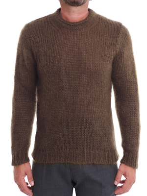 sweater rakkì crewneck mohair brown