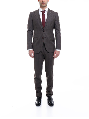 suit gaiola tailored two buttons brown