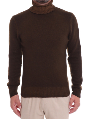 sweater malo turtleneck lambswool brown