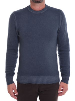 sweater malo crewneck lambswool blue