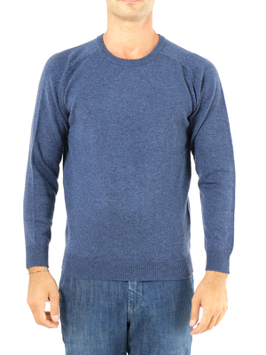 sweater alan paine crew neck lambswool blue