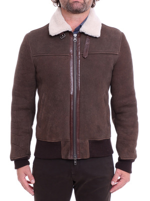 jacket pro leather shearling suede brown