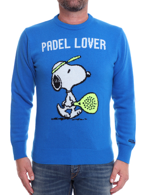 sweater mc2 saint barth crewneck snoopy padel lover blue