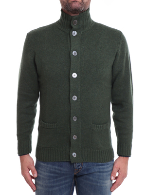 sweater alan paine jacket lambswool green